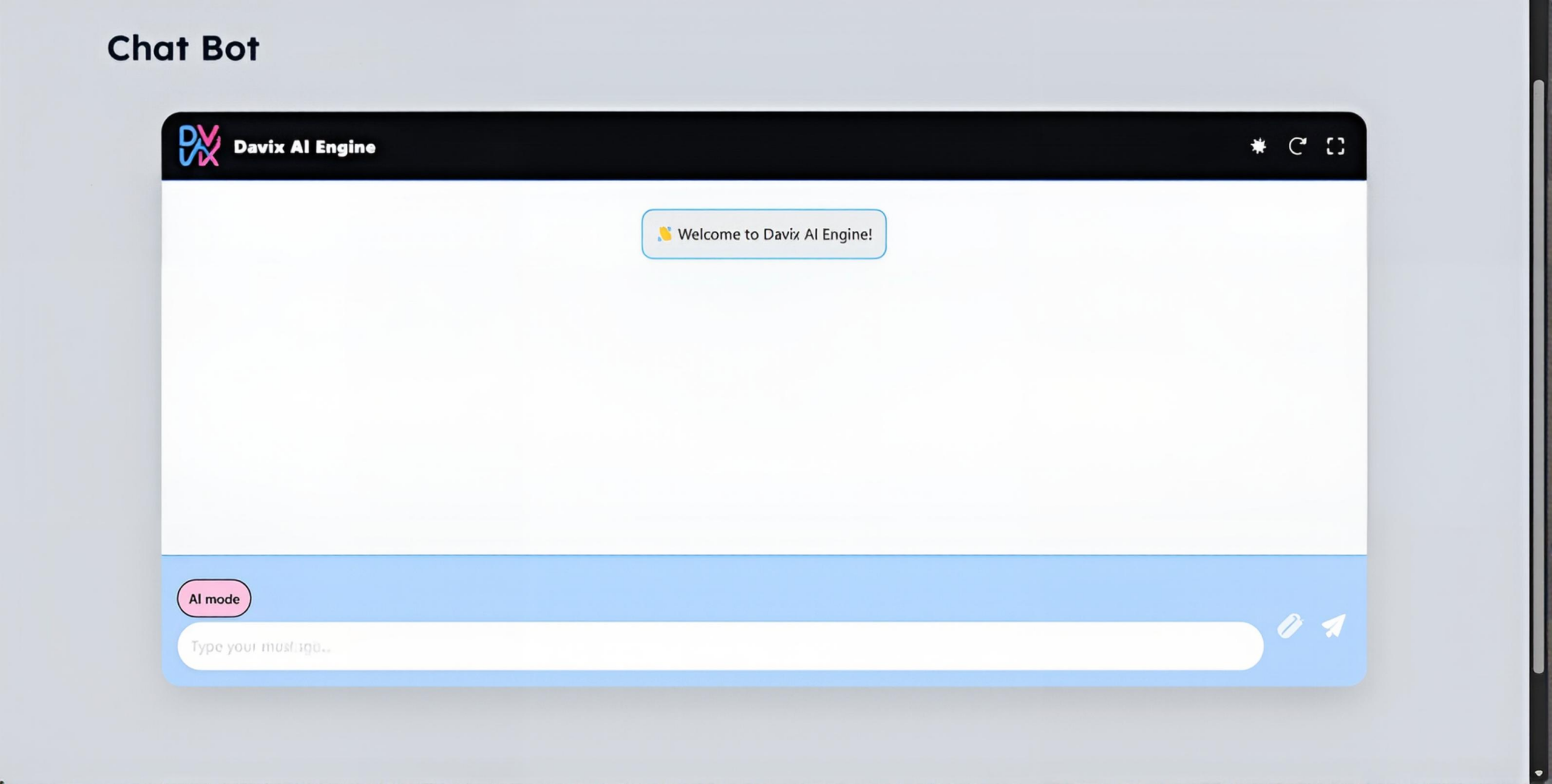 Home screenshot chatbot full page